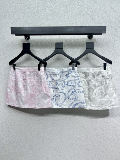 CHANE25SS Denim Half Skirt