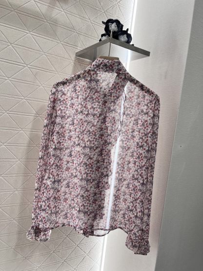 CHANE25SS lace floral shirt