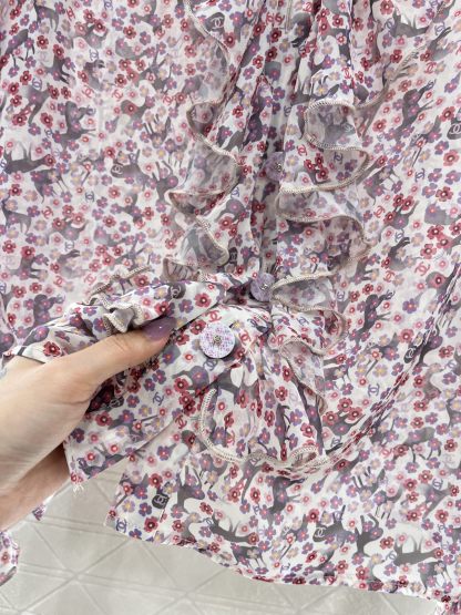 CHANE25SS lace floral shirt