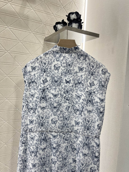 DIO25SS Sleeveless Printed Drawstring Dress