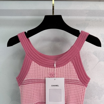 CHANE25SS Knit Crew Neck Cami Tank Top