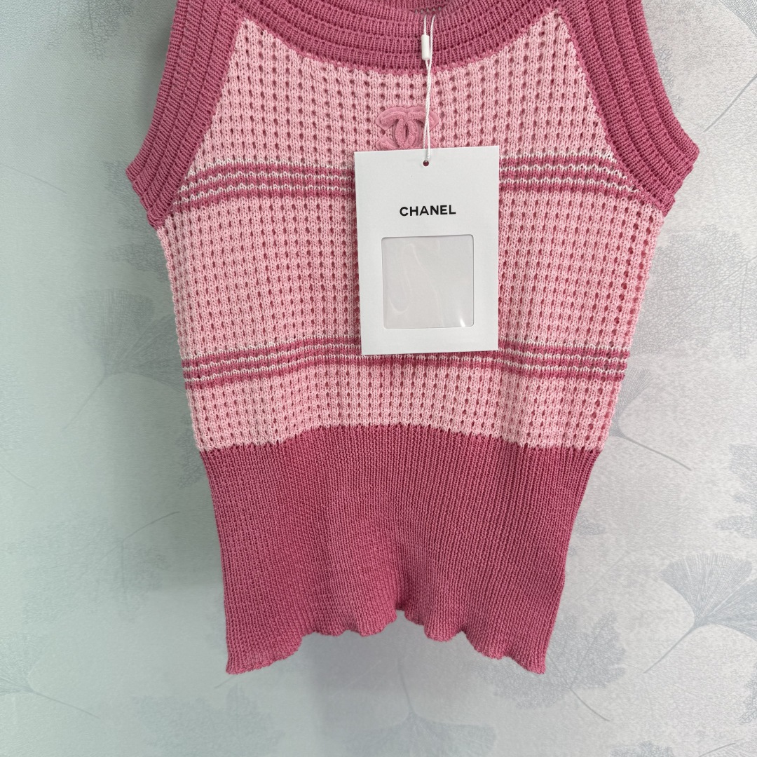 CHANE25SS Knit Crew Neck Cami Tank Top