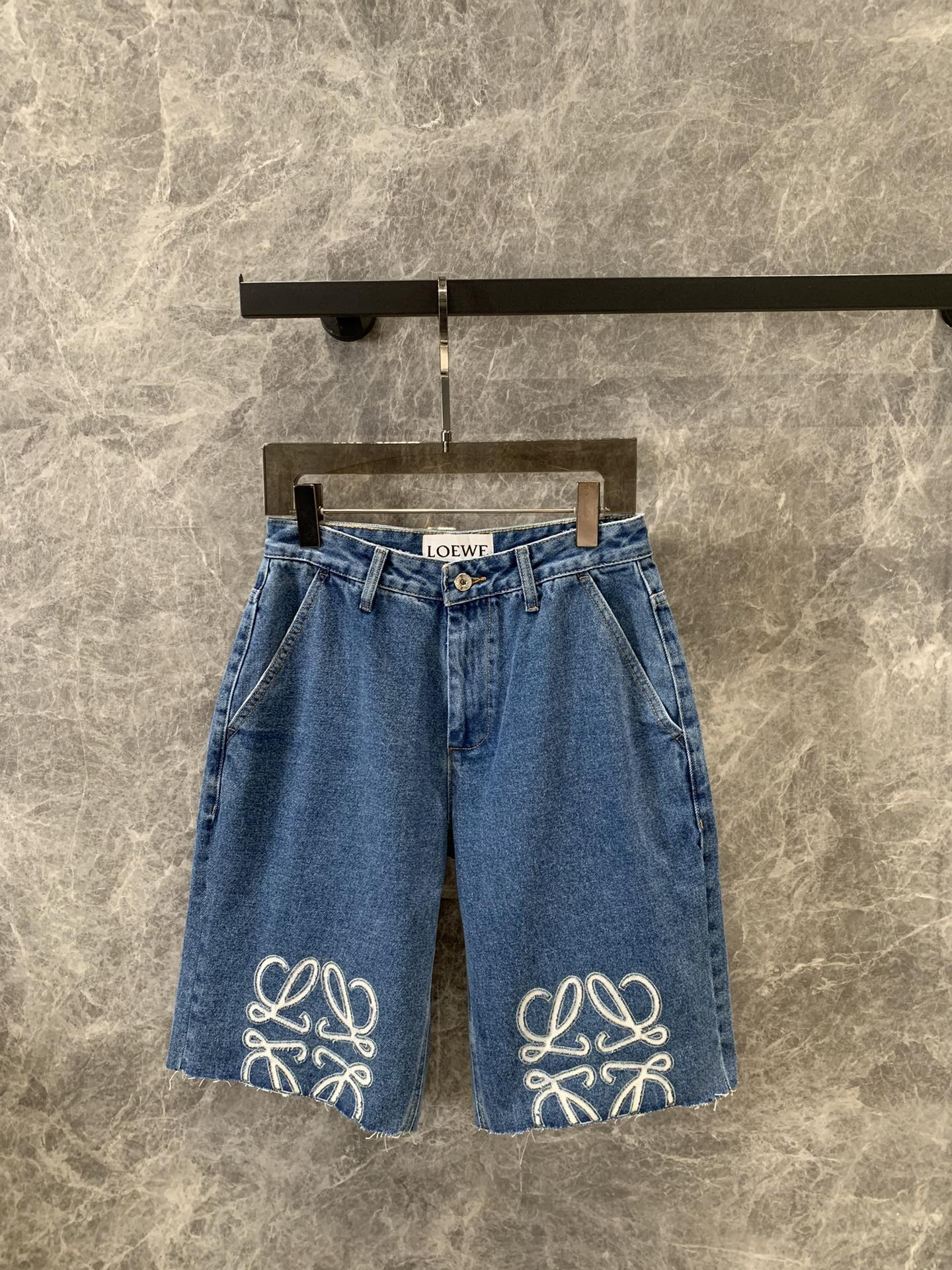 LOE denim five-quarter pants