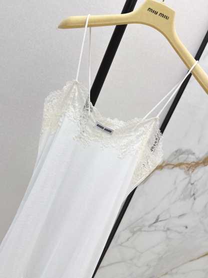 MIU25SS Lace Splicing Vest Dress