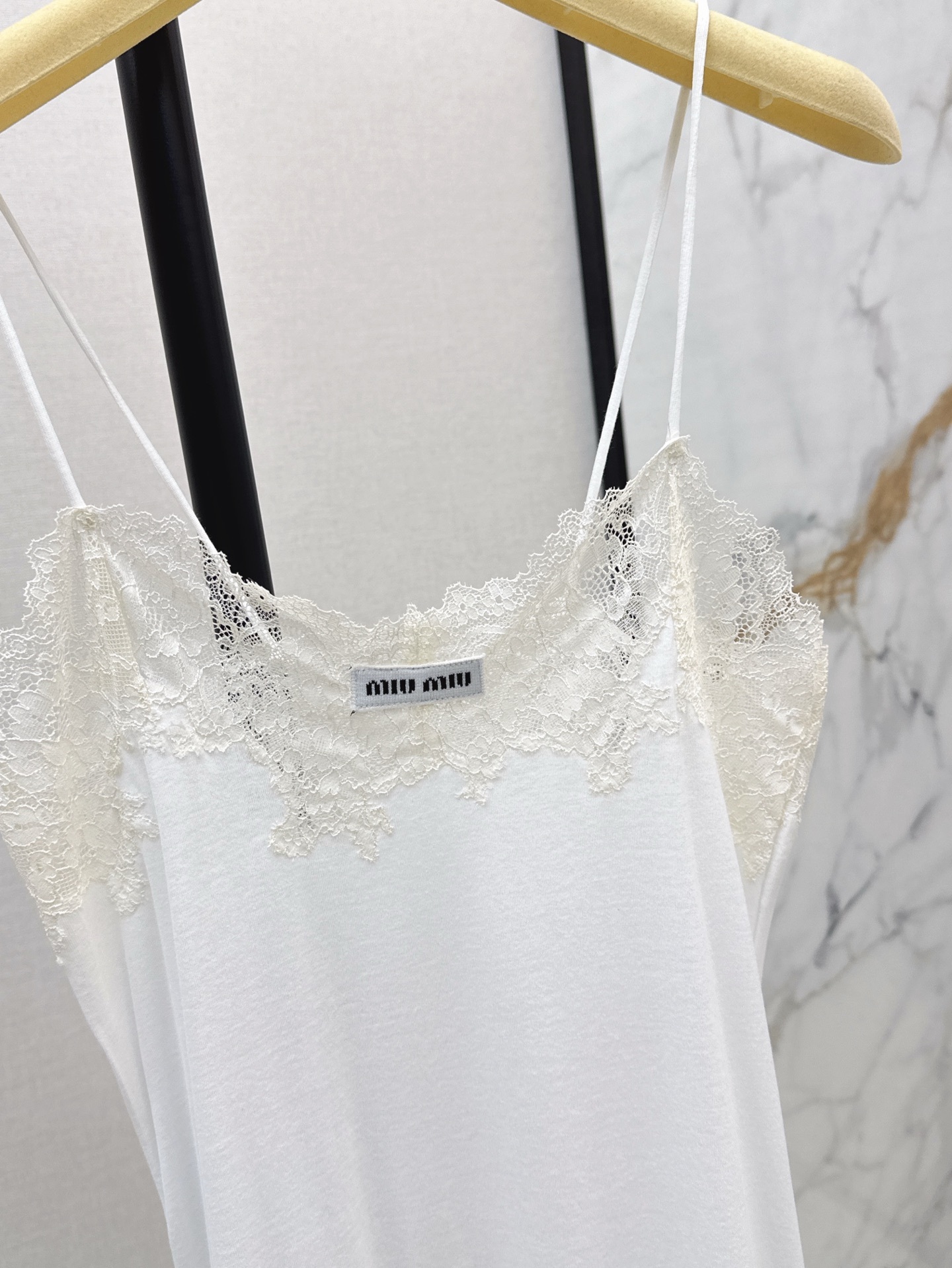 MIU25SS Lace Splicing Vest Dress