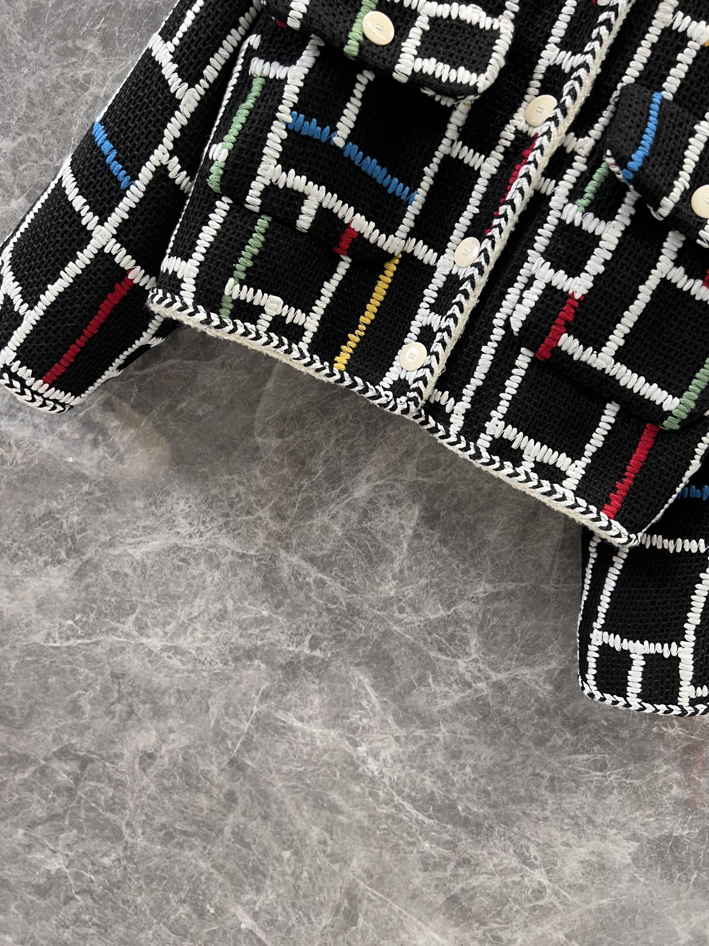 CHANE25SS colorful striped chambray jacket