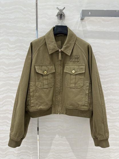 MIU Lapel Baseball Jacket