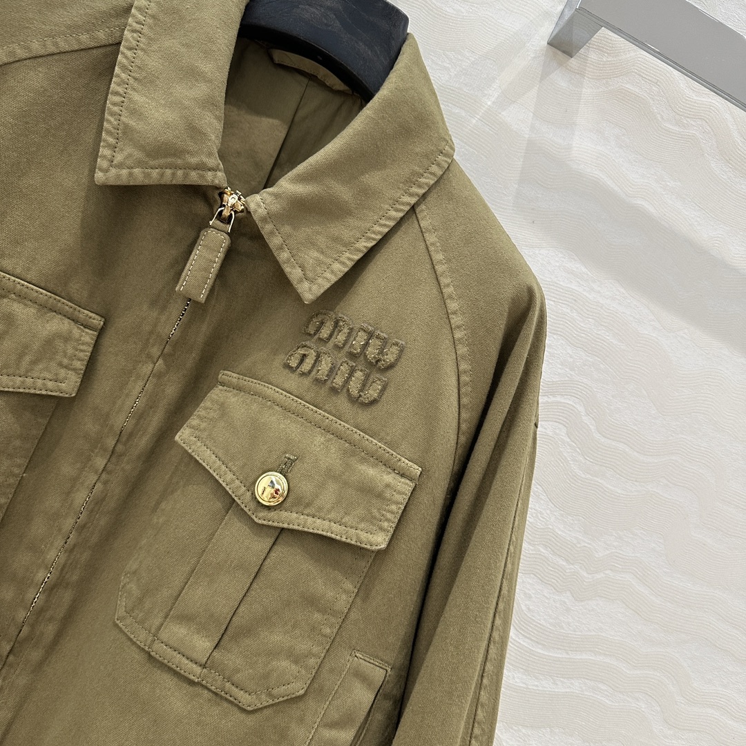 MIU Lapel Baseball Jacket