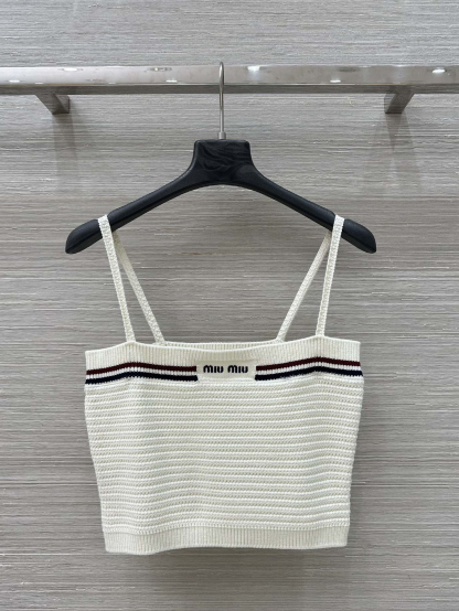 MIU25SS striped jersey camisole tank top