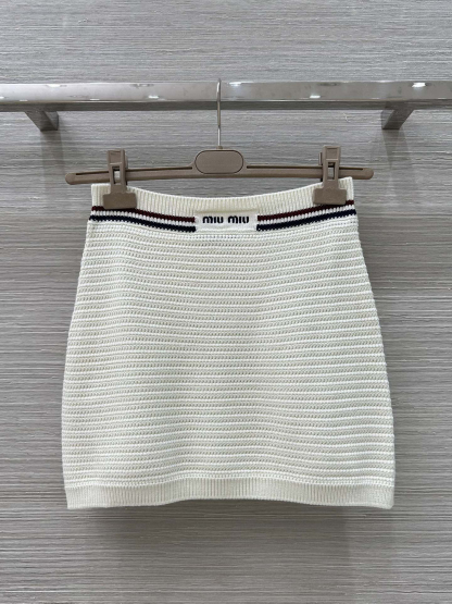 MIU25SS striped knit half skirt