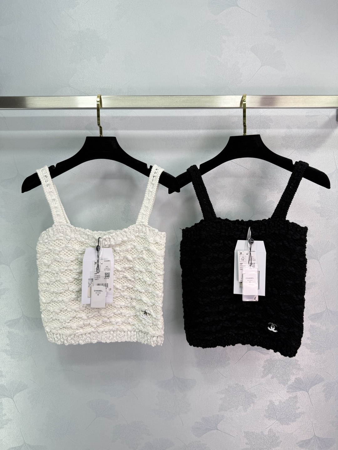 CHANE25SS three-dimensional hand-crocheted knit tank top