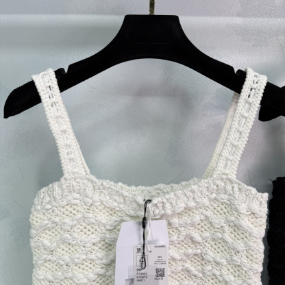 CHANE25SS three-dimensional hand-crocheted knit tank top