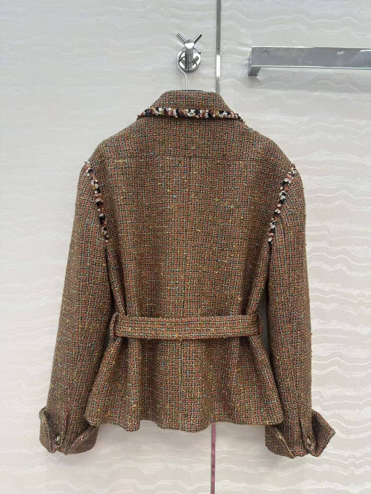 CC 25SS Vintage lace up tweed jacket