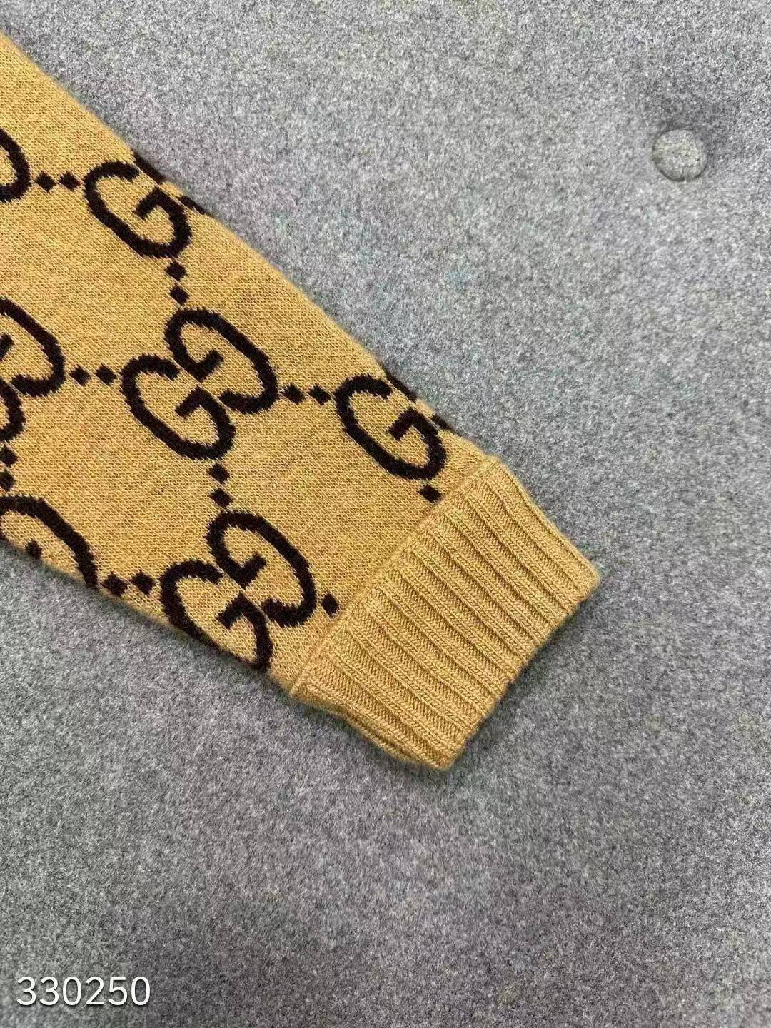 GG Classic vintage double-sided knitted wool cardigan