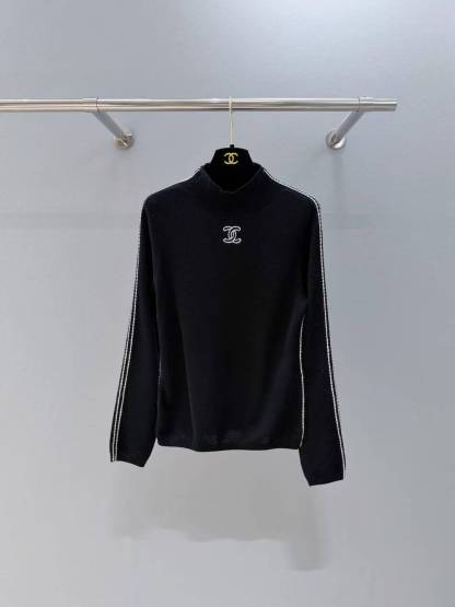 CC 25SS Double C-line high neck knitted sweater