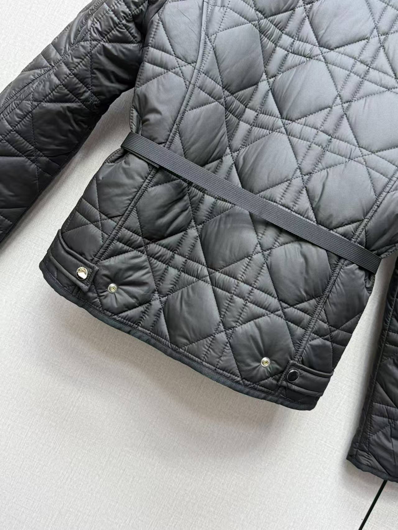 CD 25SS Lingge collar and waist cinched cotton jacket