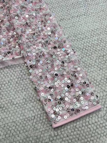 CHNEL Pink Diamond Button Sequin Cardigan