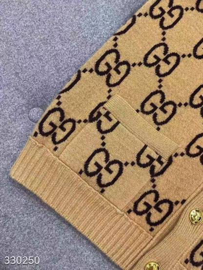 GG Classic vintage double-sided knitted wool cardigan