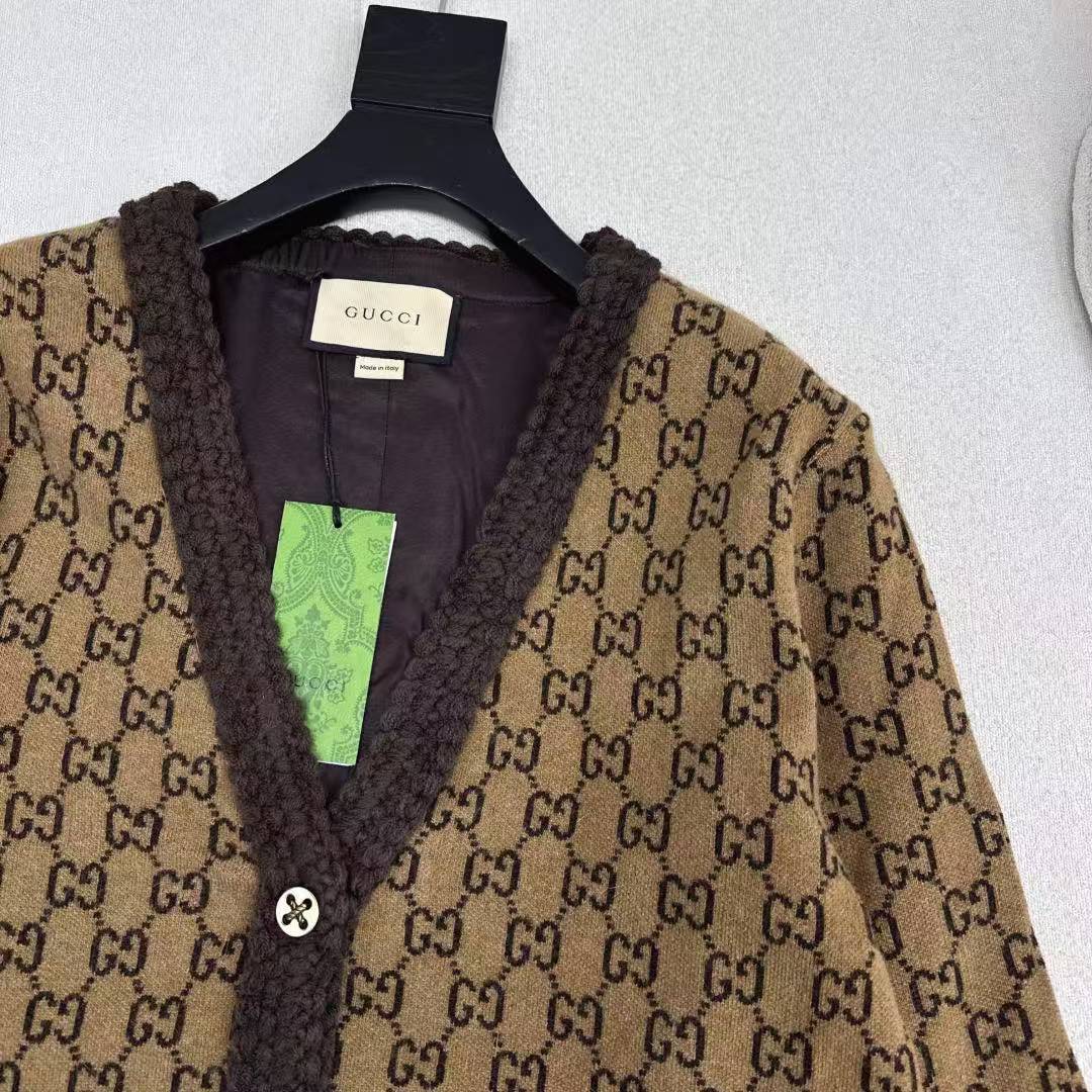 GG 25SS Vintage vintage floral logo cardigan jacket