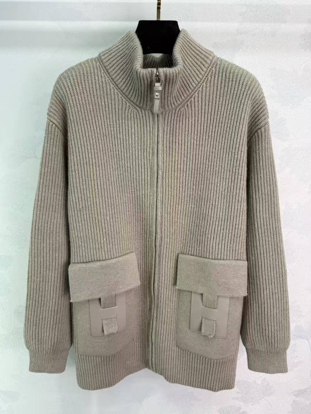 HH 25SS H pocket zipper long coat jacket