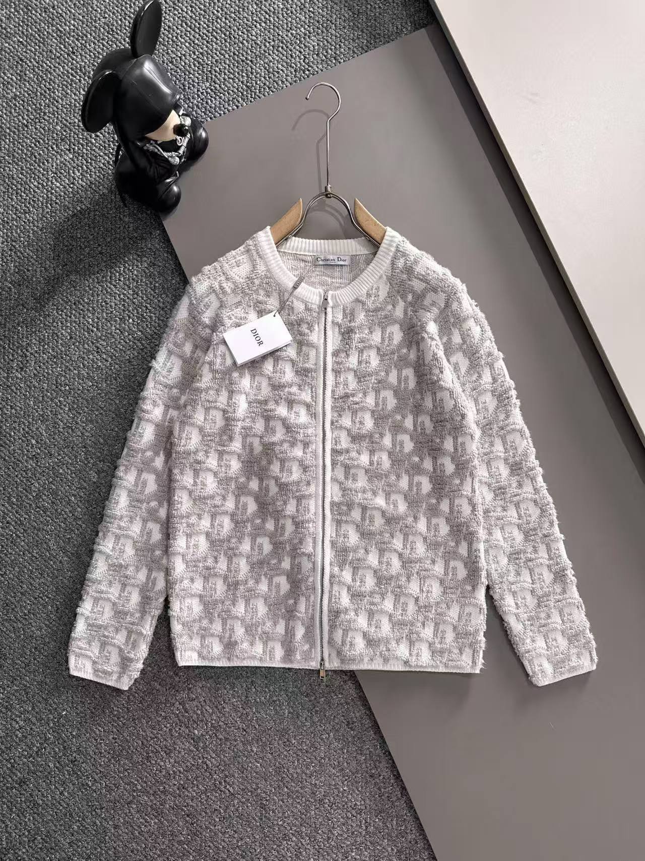 CD 25SS Full printed jacquard zipper sweater