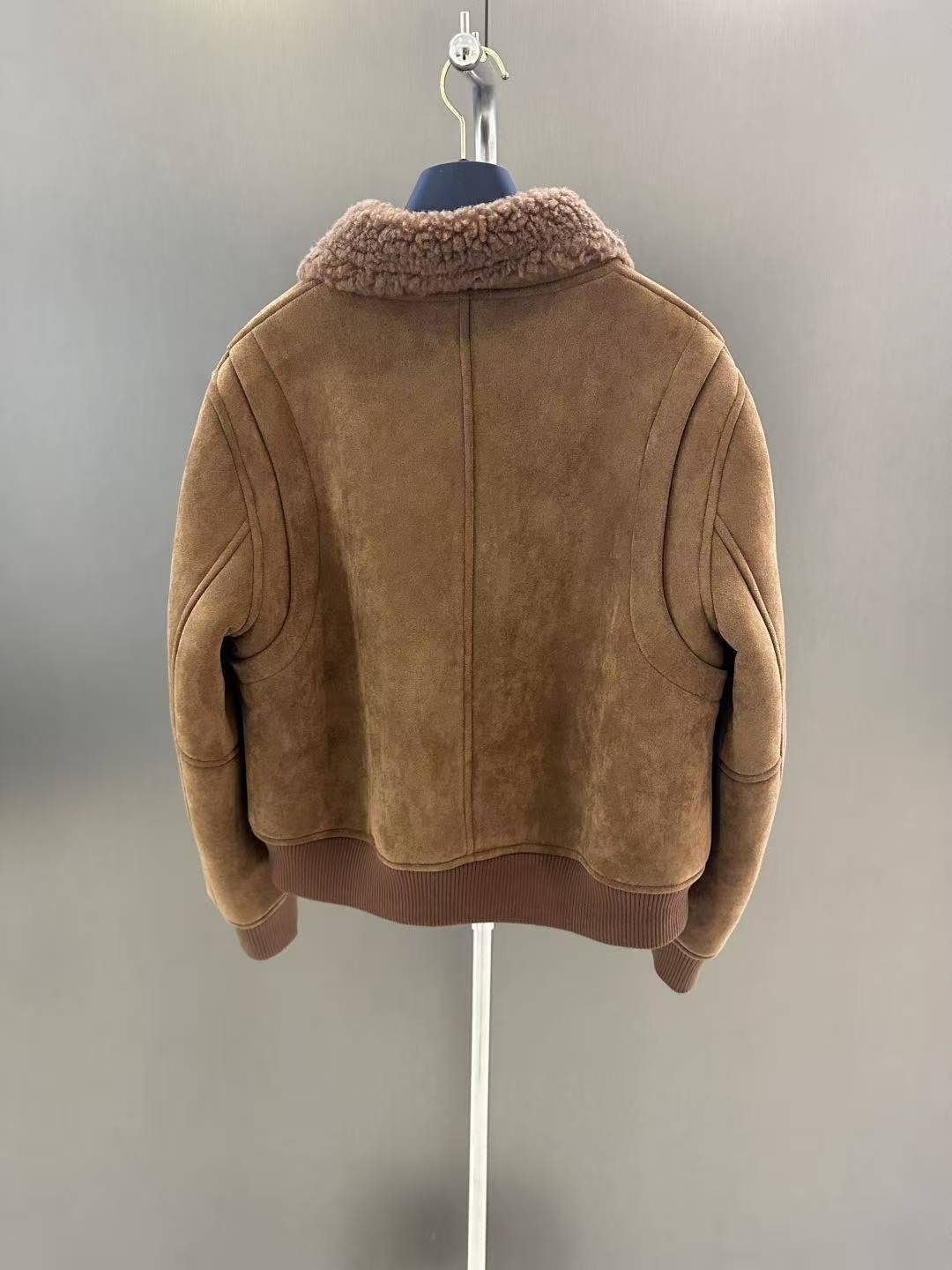 MM 25SS Flip collar short leather jacket