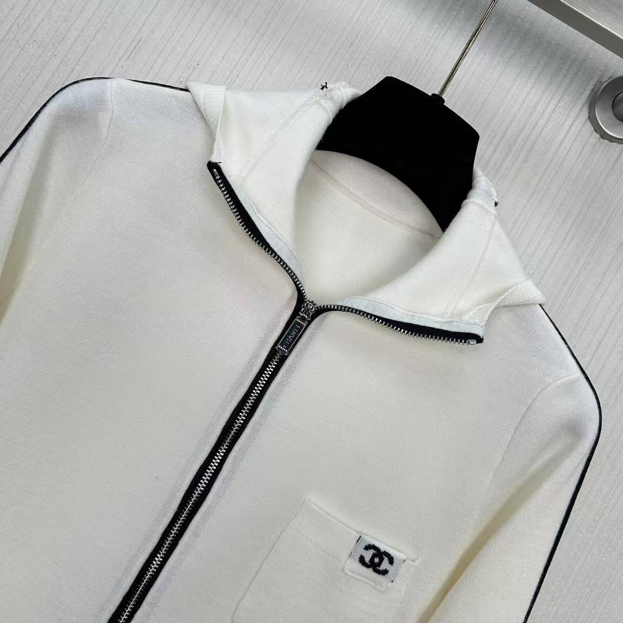 CC 25Ski series hooded knitted zipper jacket