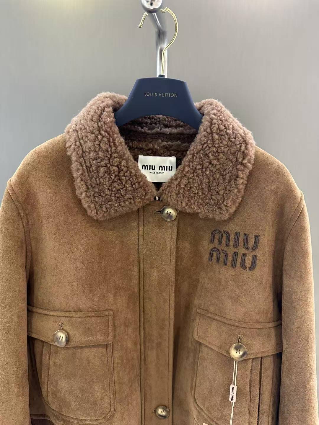 MM 25SS Flip collar short leather jacket