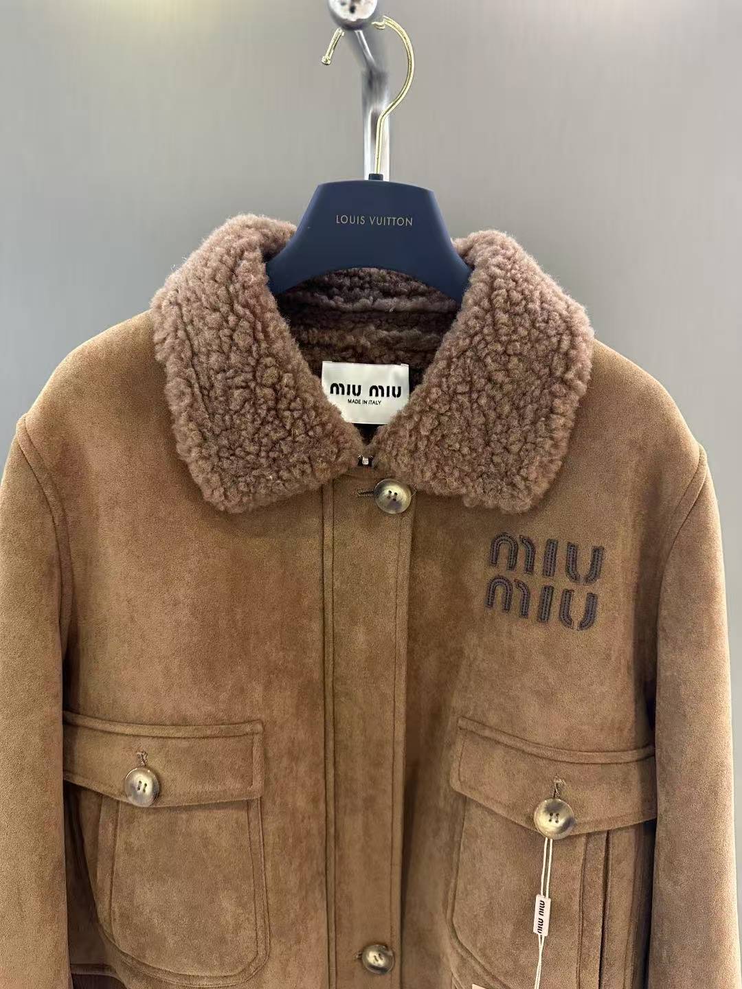 MM 25SS Flip collar short leather jacket