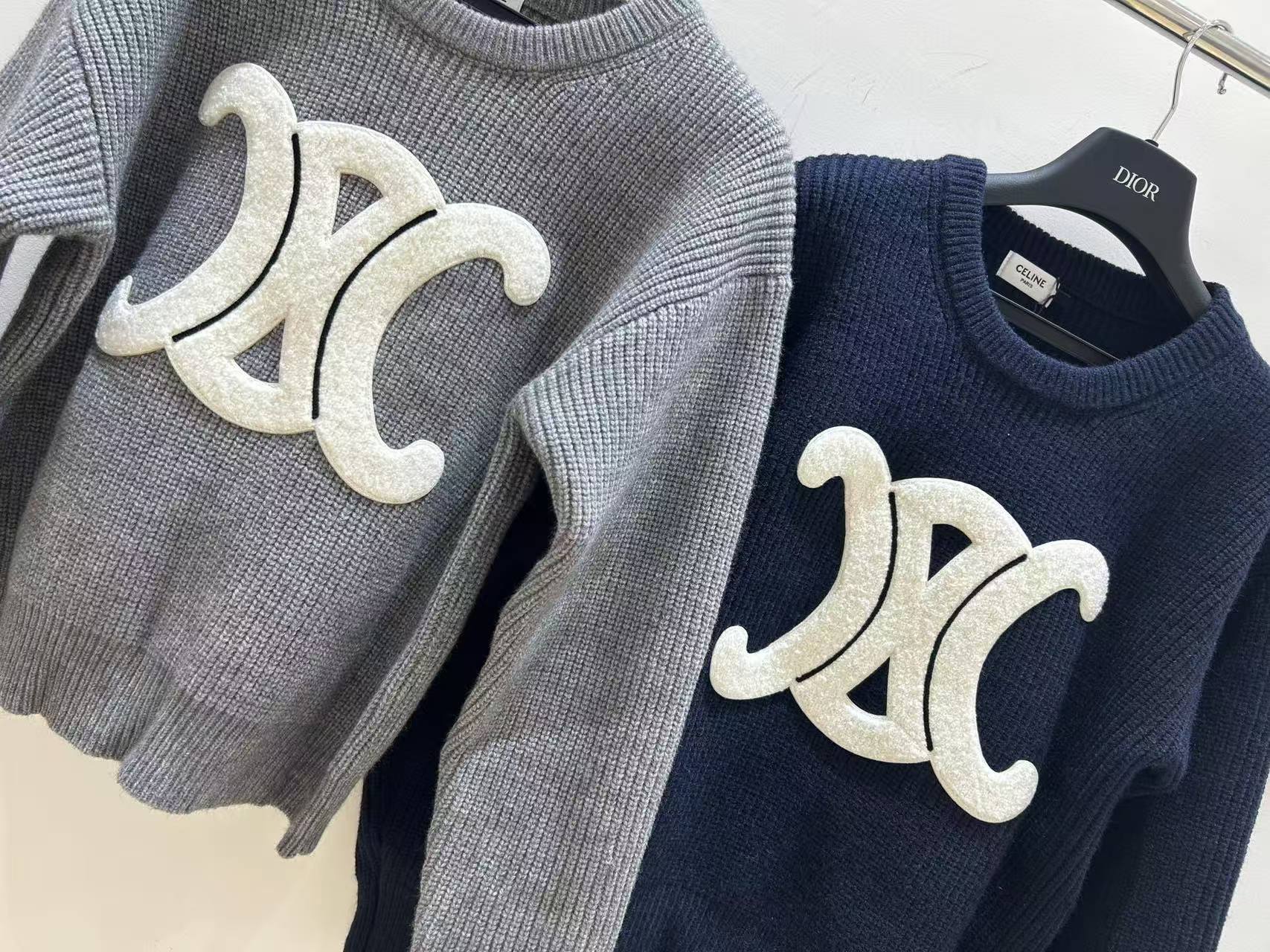 CL 25SS 3D towel embroidered Arc de Triomphe sweater