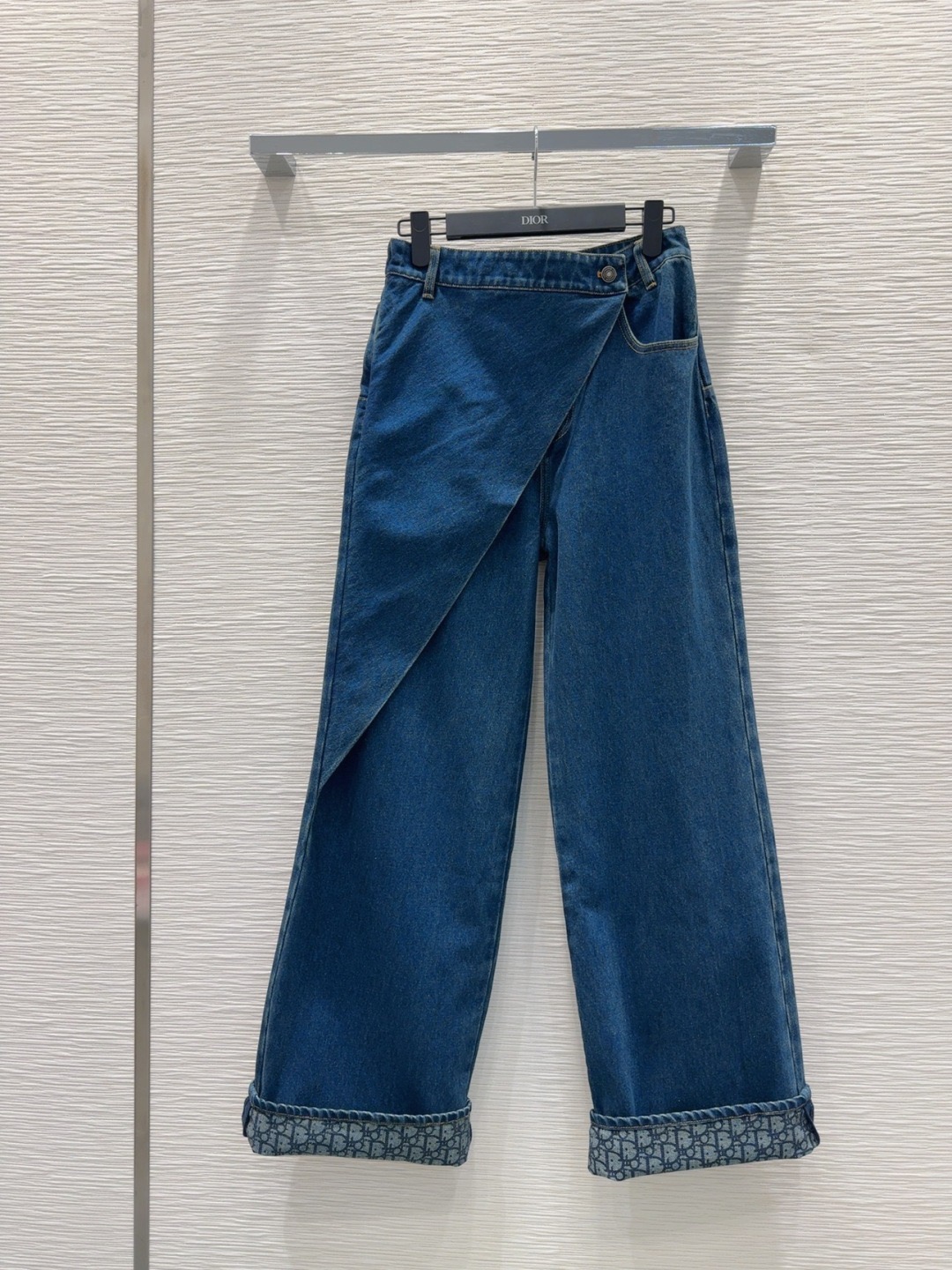 CD 25SS Fake two denim pants with skirt edges