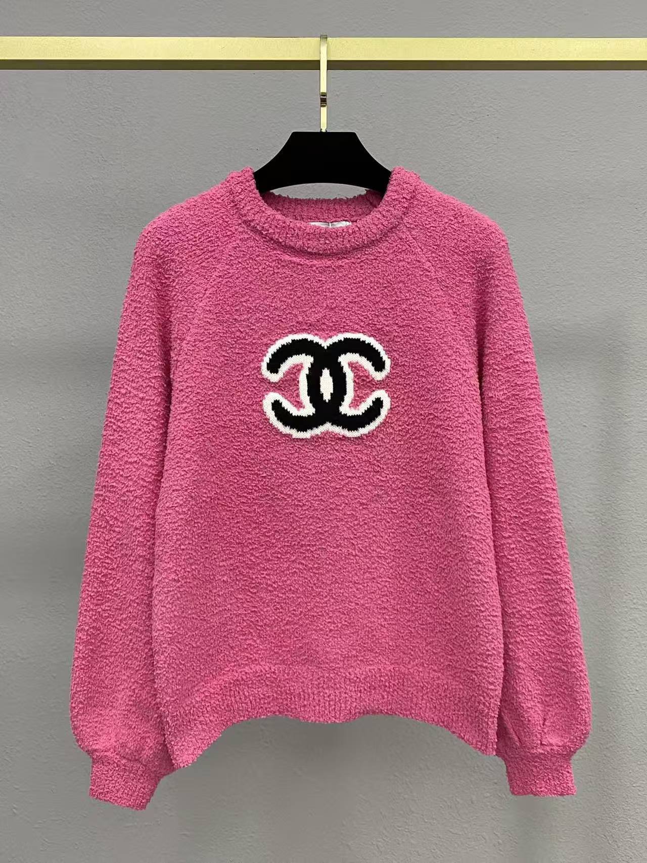 CC Jacquard logo round neck knitted sweater
