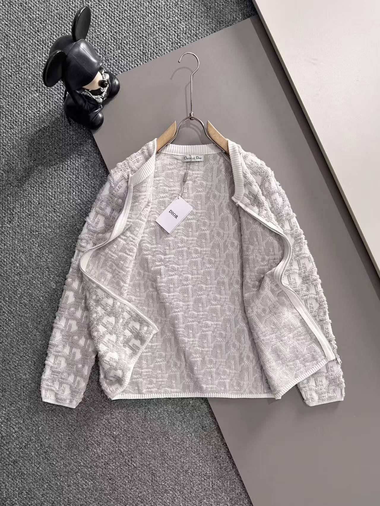 CD 25SS Full printed jacquard zipper sweater