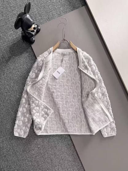 CD 25SS Full printed jacquard zipper sweater