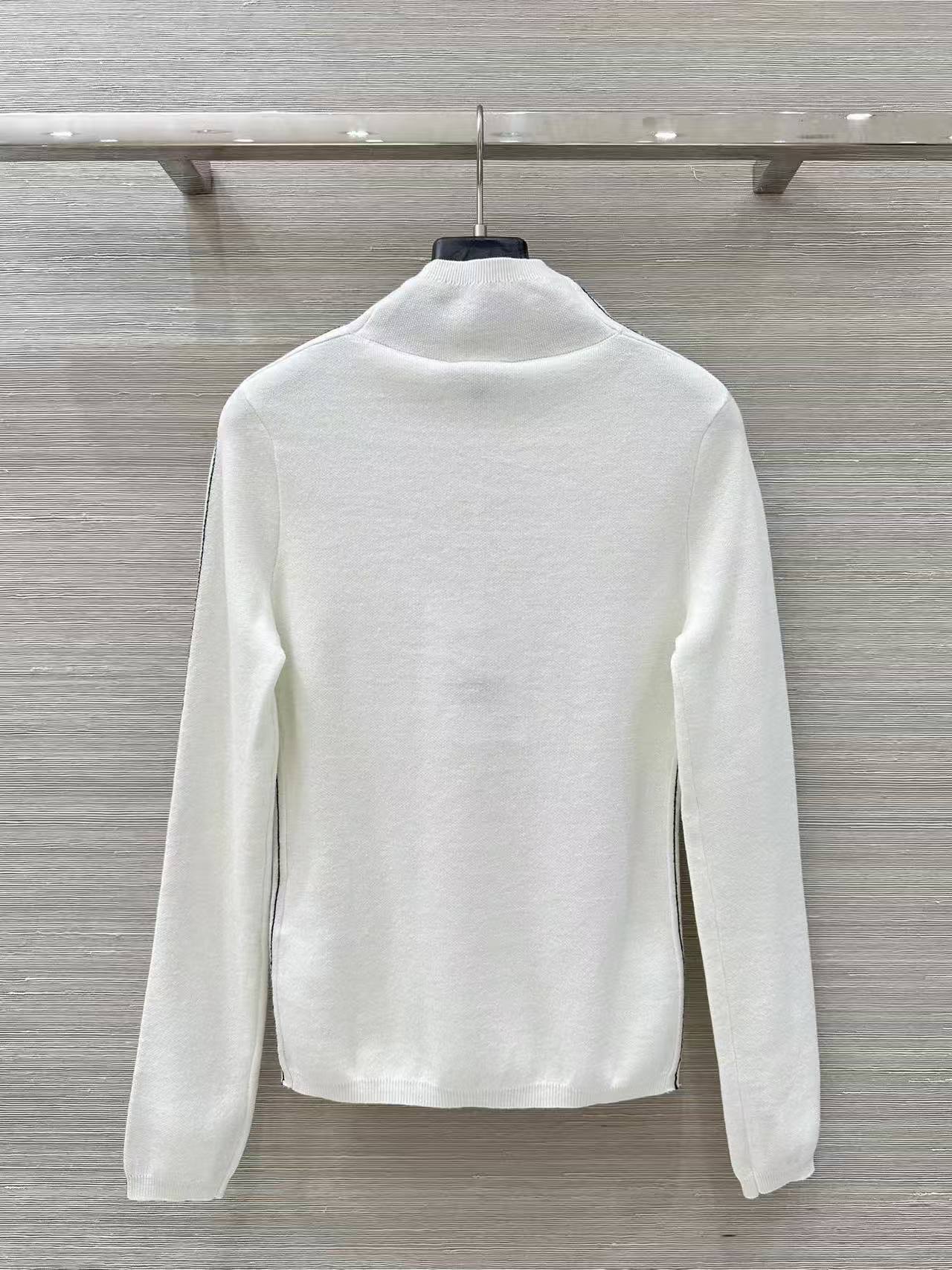 CC 25SS Double C-line high neck knitted sweater