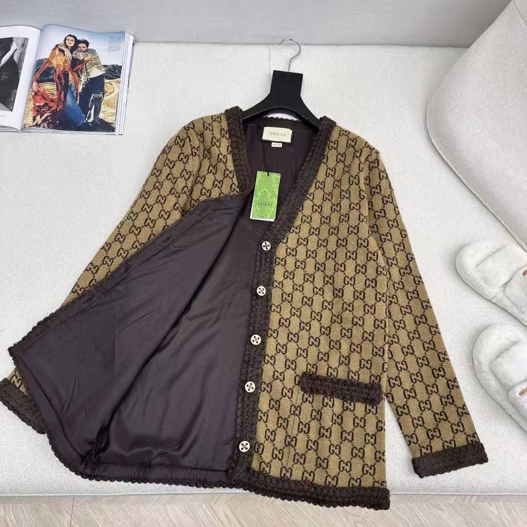 GG 25SS Vintage vintage floral logo cardigan jacket