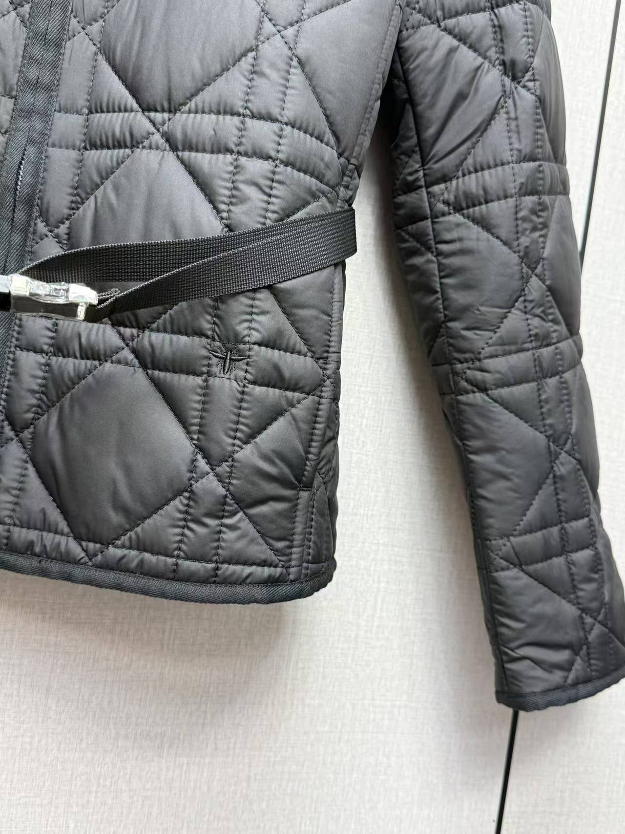 CD 25SS Lingge collar and waist cinched cotton jacket