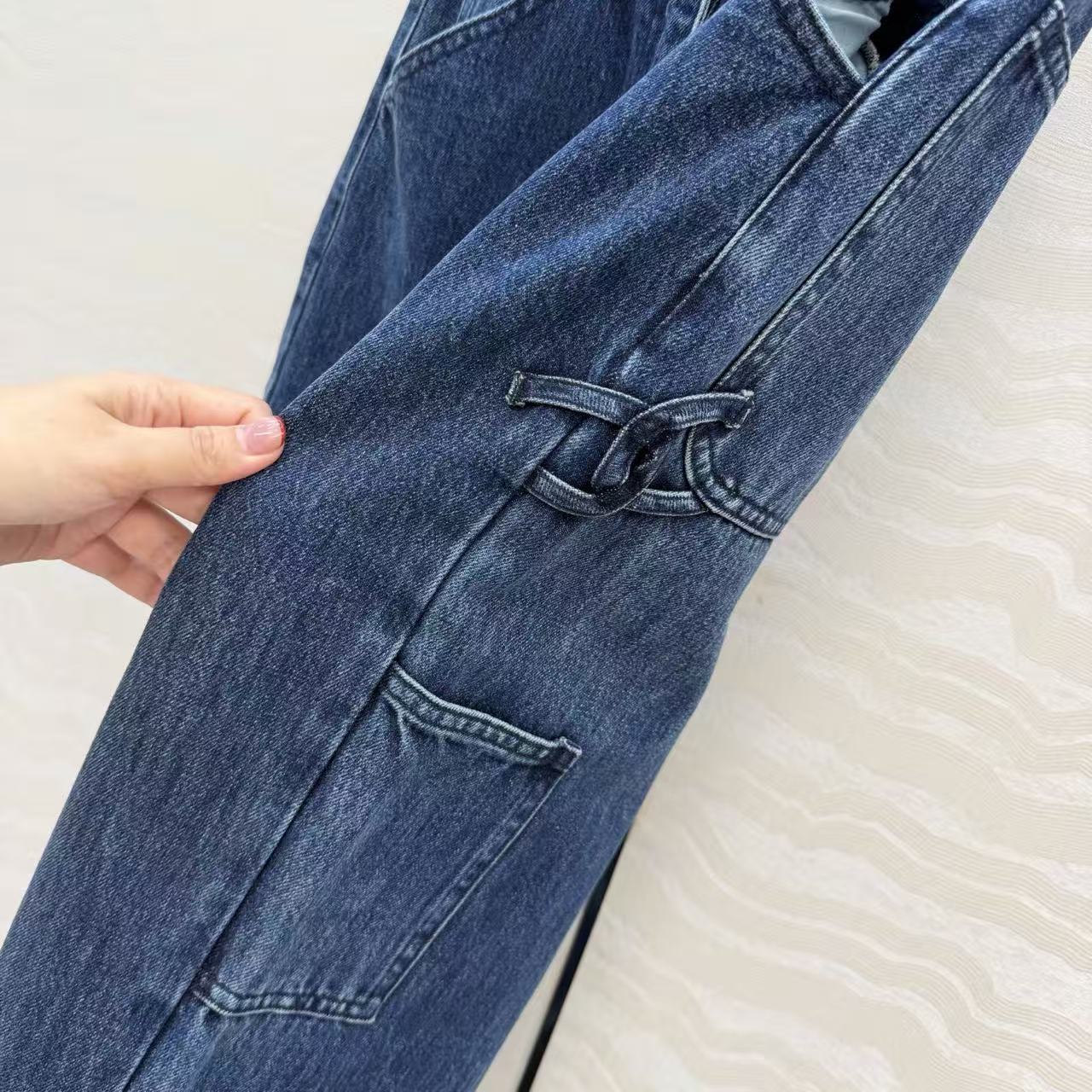 CC 26SS Spring and summer new product: three-dimensional double C workwear pocket jeans