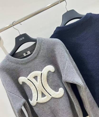 CL 25SS 3D towel embroidered Arc de Triomphe sweater