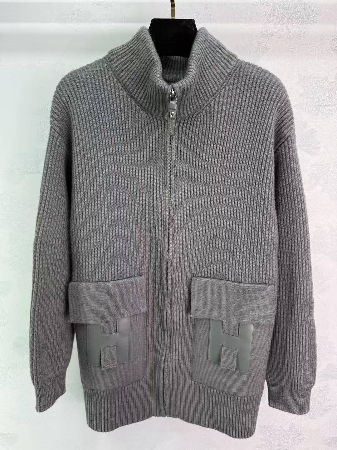 HH 25SS H pocket zipper long coat jacket