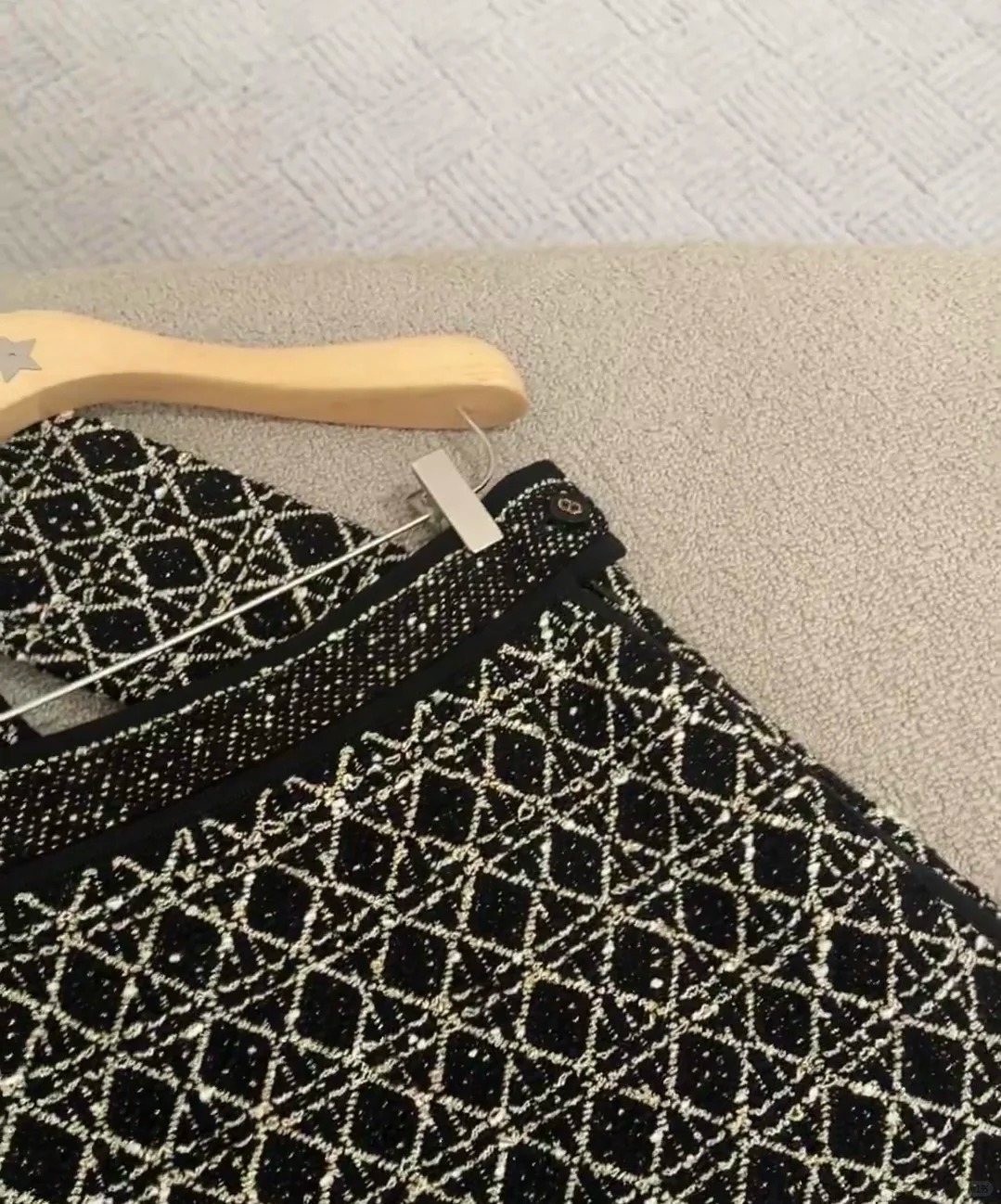 DIO Vintage Rough Rattan Plaid Half-Body Skirt