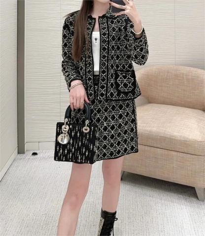 DIO Vintage Rough Rattan Plaid Half-Body Skirt