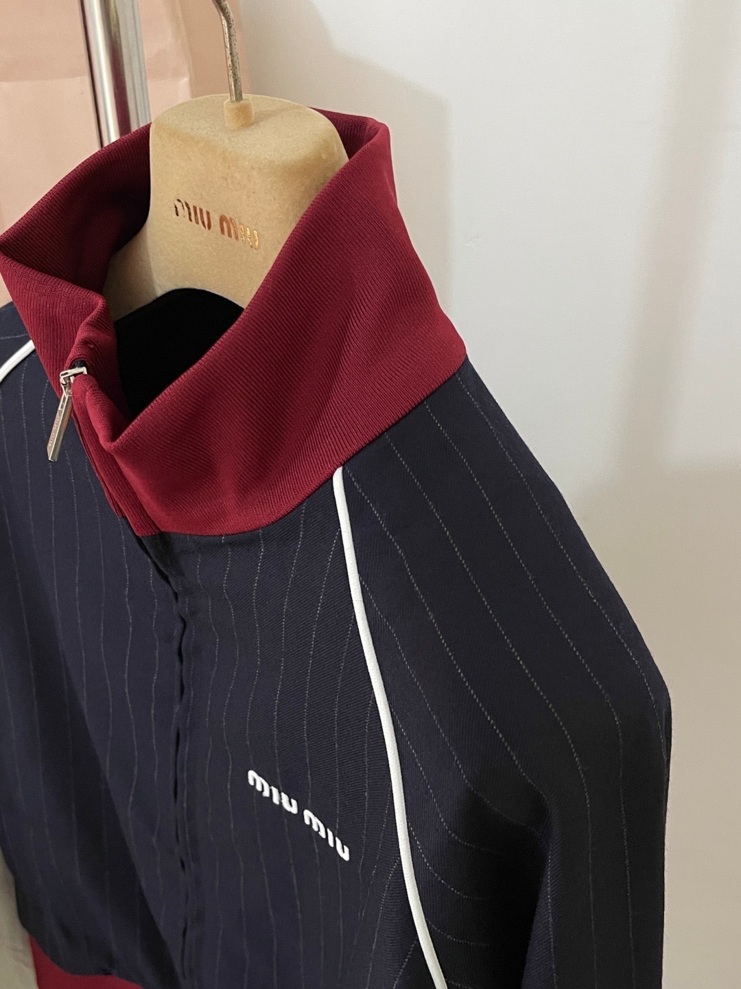 MM 2025SS Striped college style sports zipper jacket