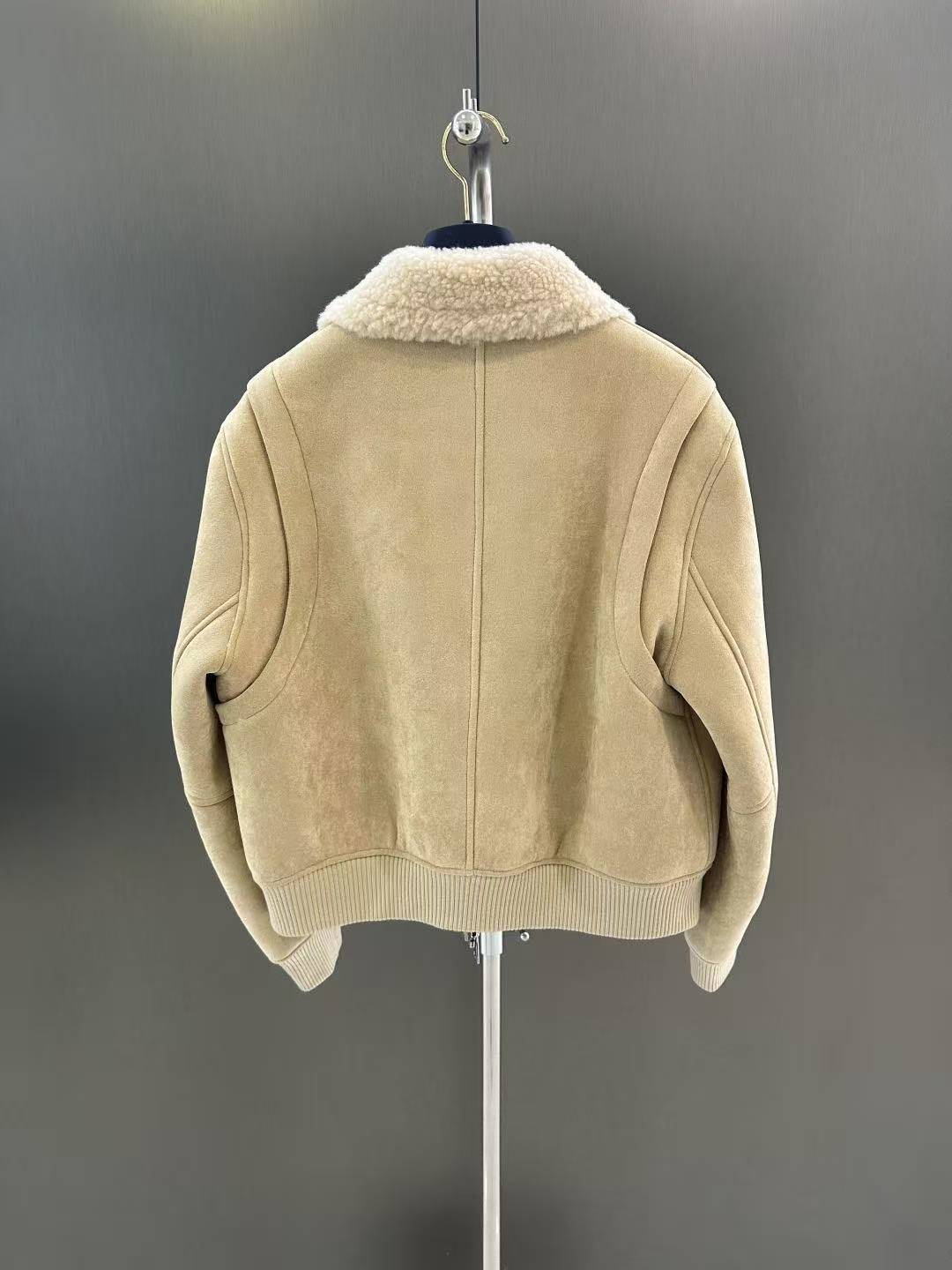 MM 25SS Flip collar short leather jacket