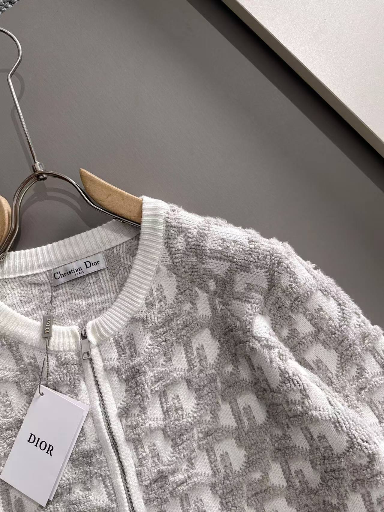 CD 25SS Full printed jacquard zipper sweater