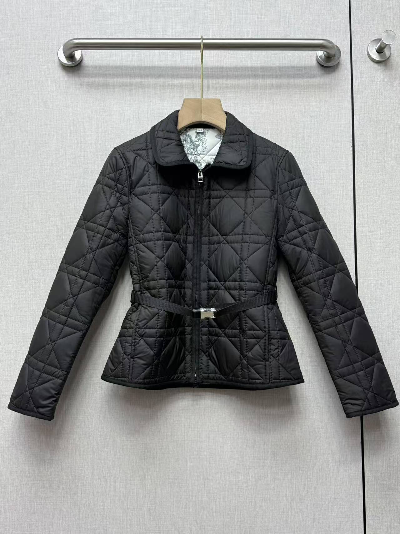 CD 25SS Lingge collar and waist cinched cotton jacket