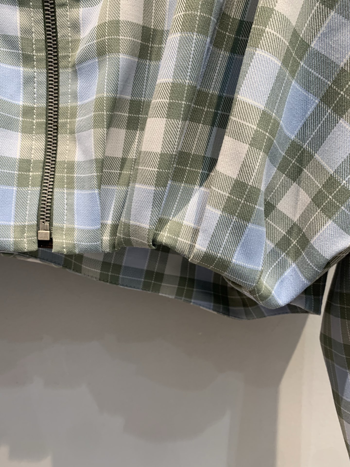 LEW 2025SS Wrinkled leather tag plaid jacket