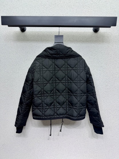 CD 25SS Ling grid pattern detachable scarf short cotton jacket