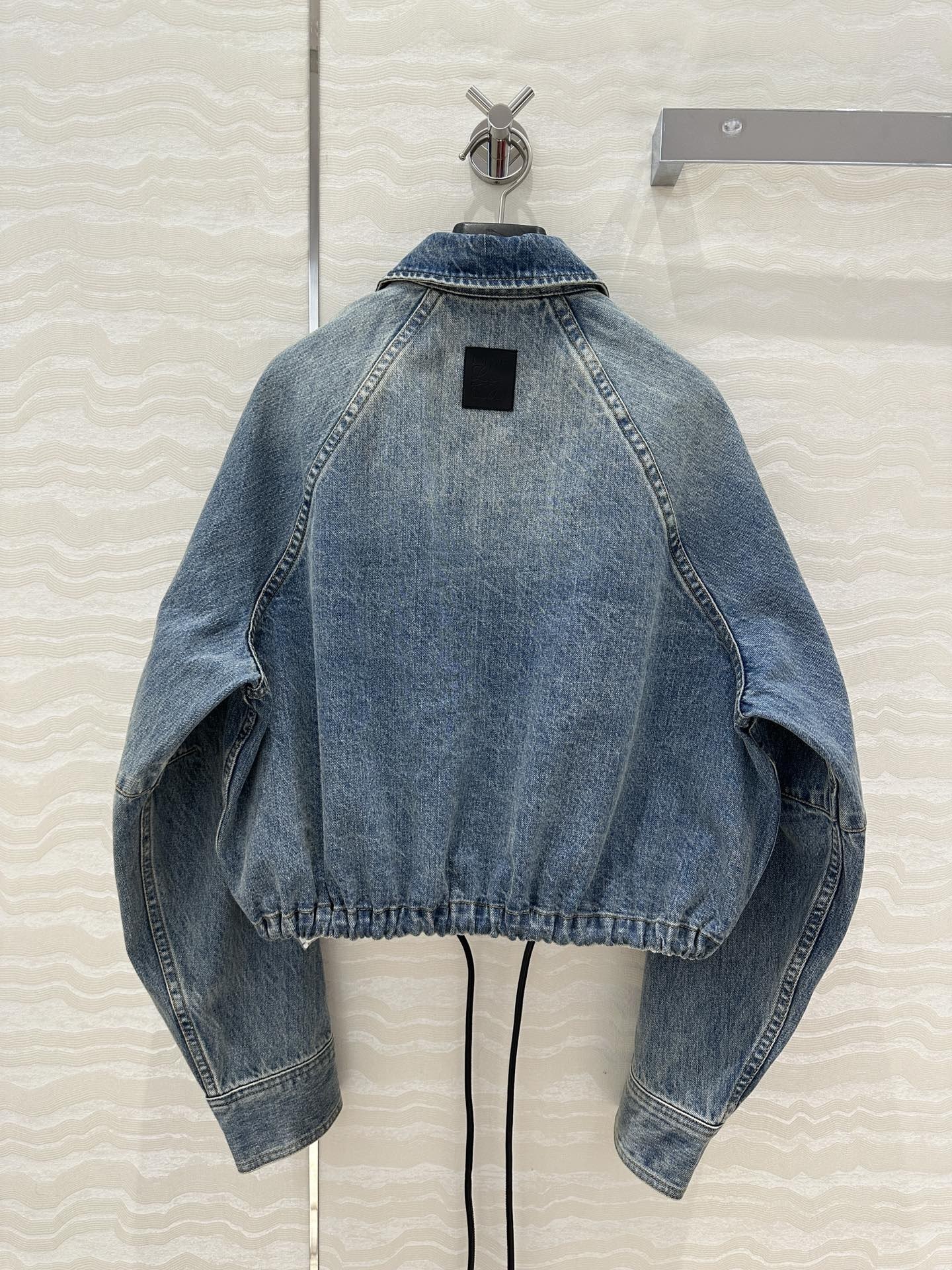 LEW 2025SS Bottom drawstring balloon denim jacket
