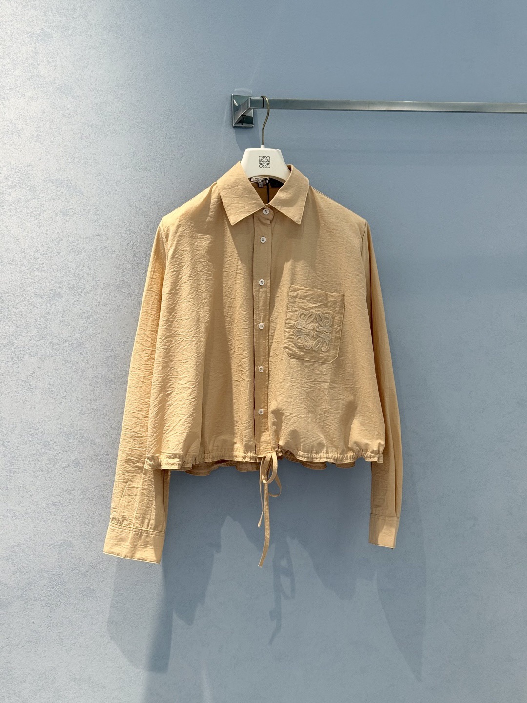 LEW 2025SS Pocket embroidered drawstring shirt